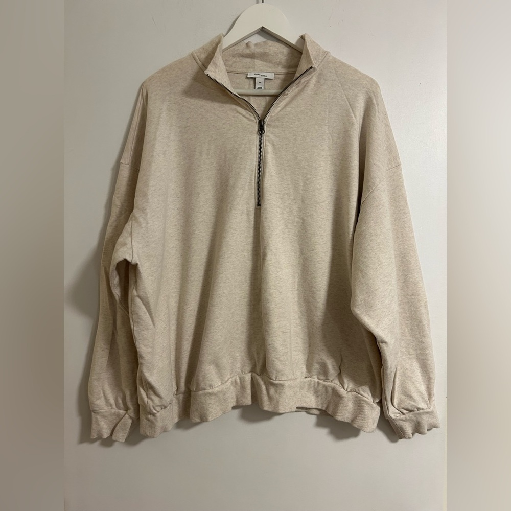 Daily Ritual Women's Terry Cotton Modal Relaxed-Fit Quarter-Zip Sweatshirt, XXL​